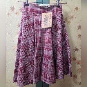 NWT Effie's Heart Women's Burgundy 'Carnaby Skirt Winter Plaid' Skirt Sz XS